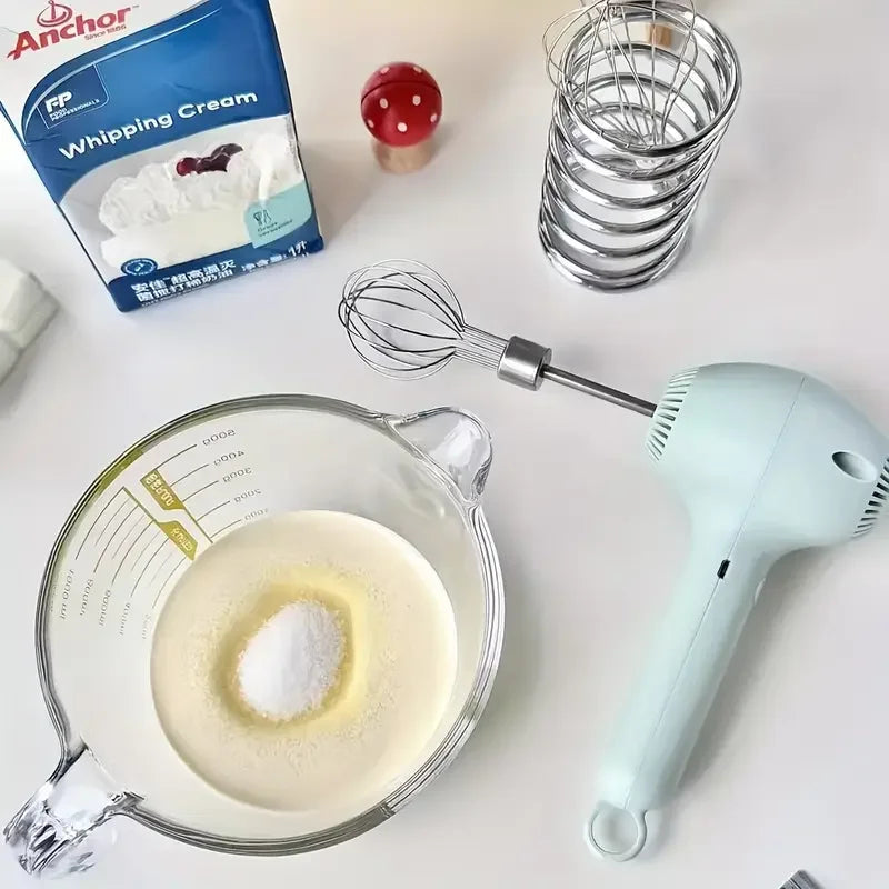 Portable USB Rechargeable Electric Hand Whisk – Mini Egg Beater & Milk Frother for Kitchen & Coffee