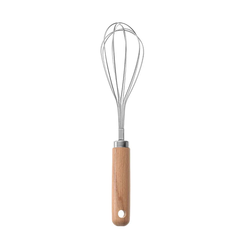 Premium 10-Piece Wooden Handle Stainless Steel Kitchen Utensil Set