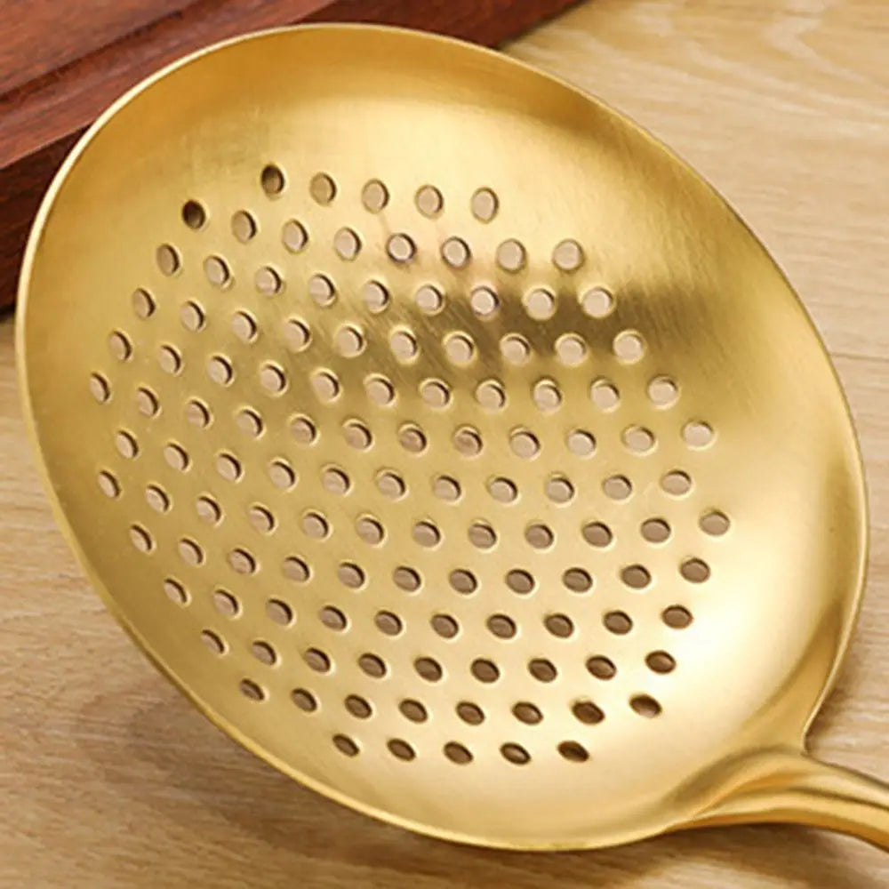 Luxury Gold Stainless Steel Kitchen Utensil Set with Stand – Premium Cooking Tools