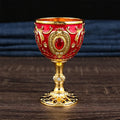 Vintage Royal Chalice Goblet – Luxury Embossed Metal Wine Cup for Home Decor & Events