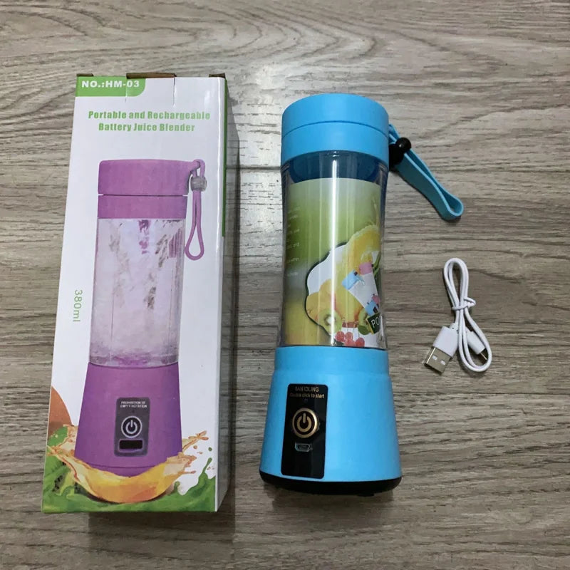 Portable Blender USB Rechargeable 380ml Mini Smoothie Maker for Travel, Gym & Office