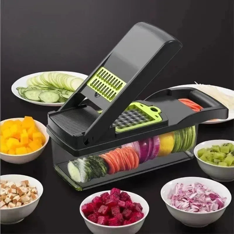 16-in-1 Multifunction Vegetable Chopper & Food Slicer – Onion Cutter, Dicer, Grater & Kitchen Prep Set