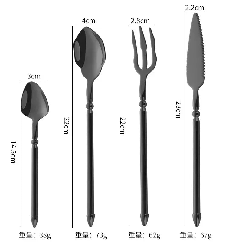 Luxury Gold Stainless Steel Cutlery Set – Premium 4-Piece Flatware Collection