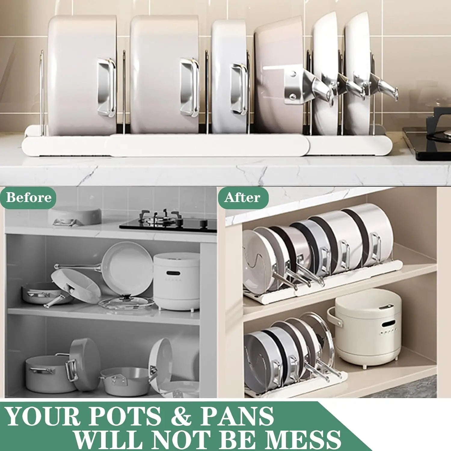 SpaceSaver Pan Organizer Rack