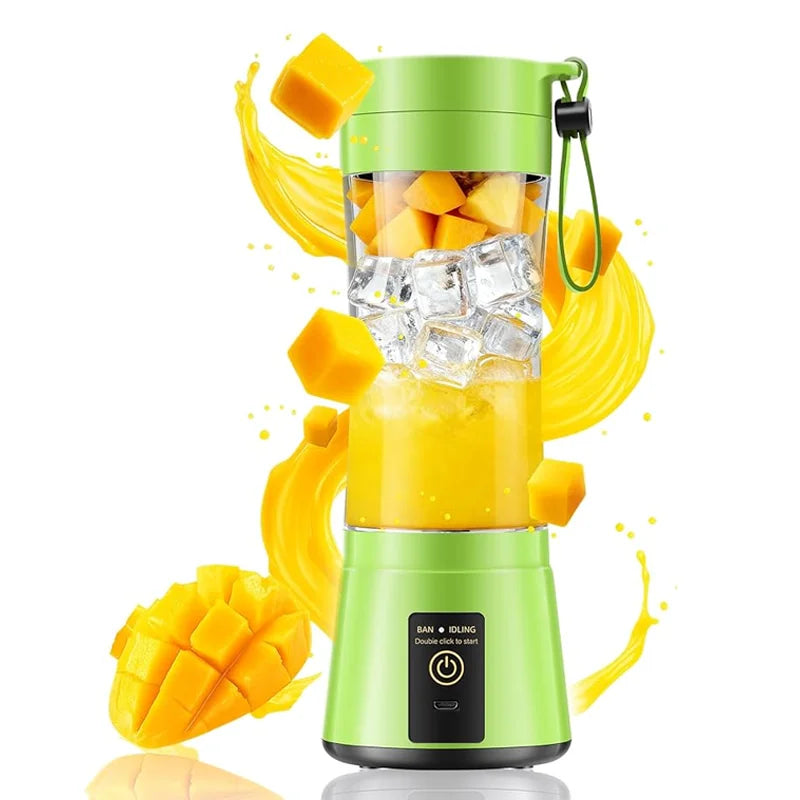 Portable Blender USB Rechargeable 380ml Mini Smoothie Maker for Travel, Gym & Office