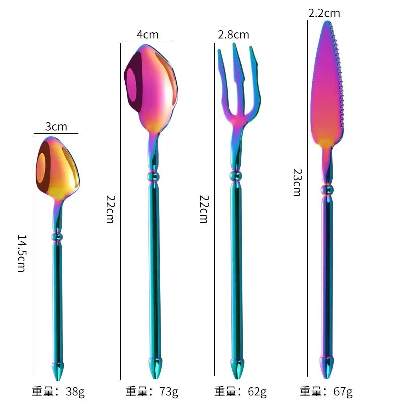Luxury Gold Stainless Steel Cutlery Set – Premium 4-Piece Flatware Collection