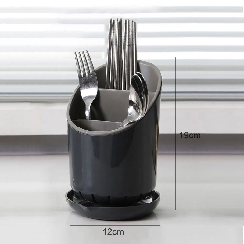 Self-Draining Kitchen Utensil Holder – Modern Countertop Organizer
