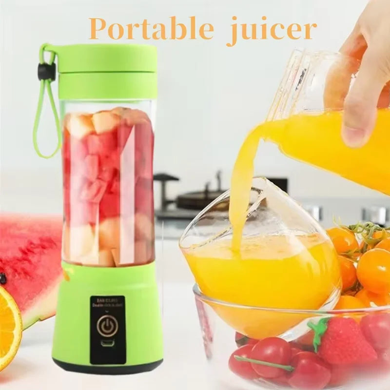Portable Blender USB Rechargeable 380ml Mini Smoothie Maker for Travel, Gym & Office