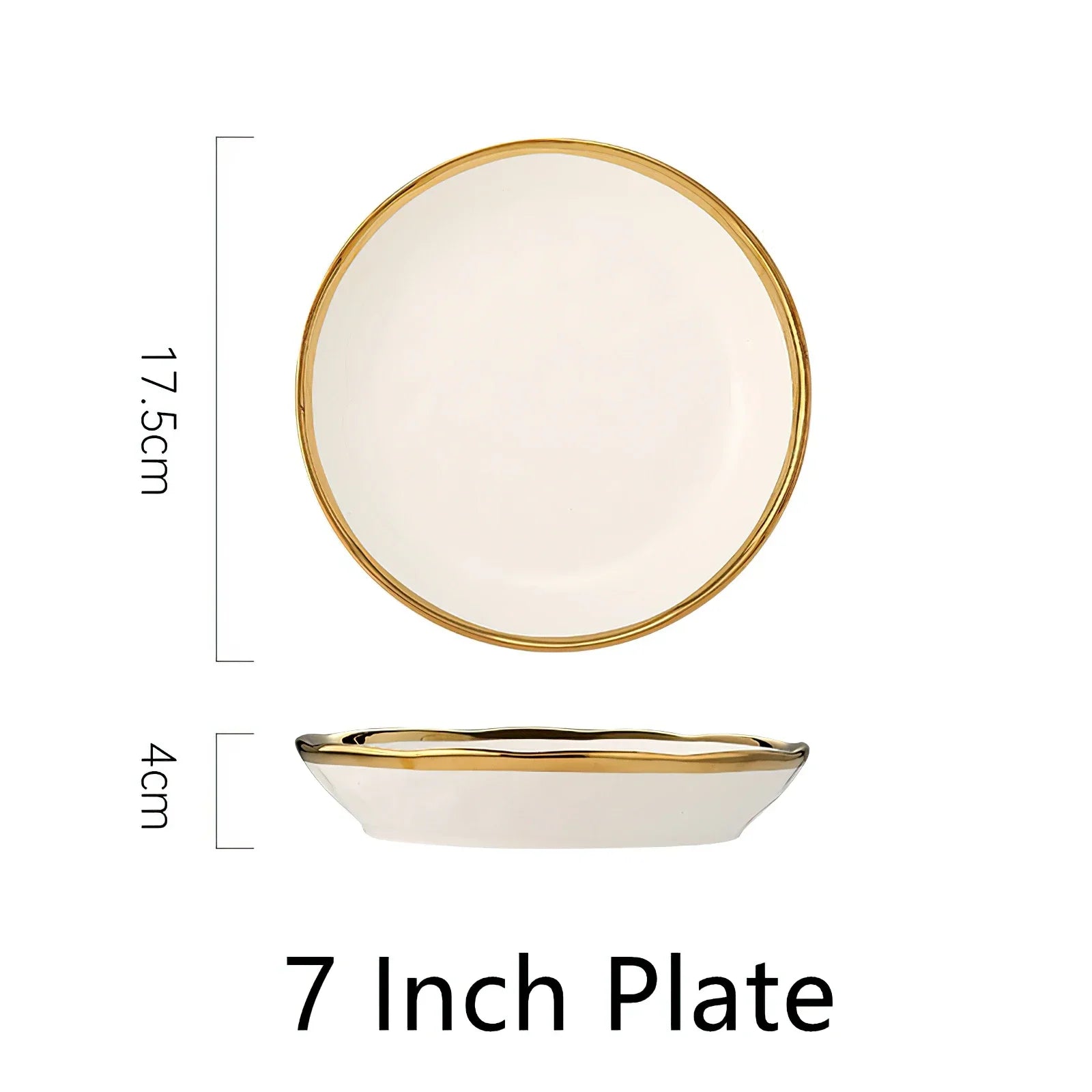 Luxury White & Gold Ceramic Dinnerware Collection