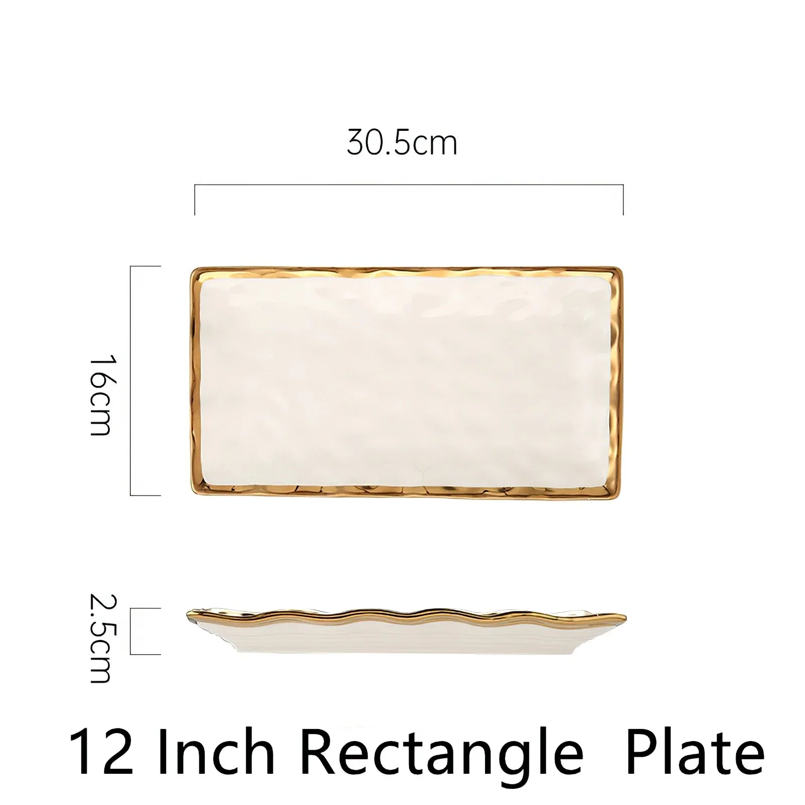Luxury White & Gold Ceramic Dinnerware Collection