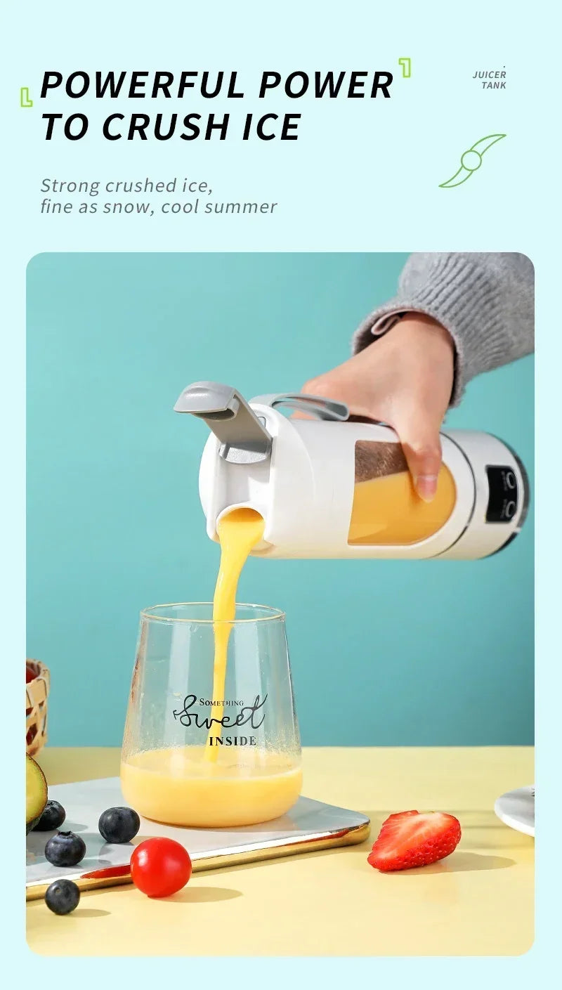 Portable Wireless Blender Bottle – USB Rechargeable Personal Smoothie Maker for Protein Shakes, Juice & Travel