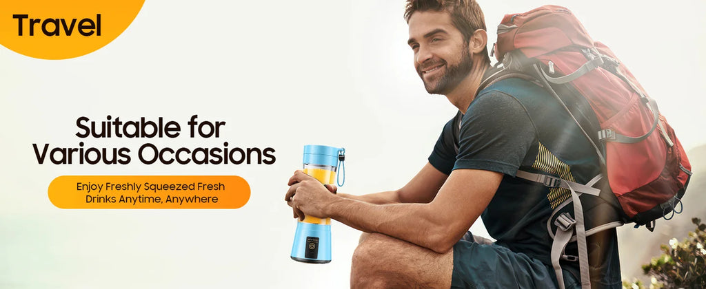 Portable Blender USB Rechargeable 380ml Mini Smoothie Maker for Travel, Gym & Office
