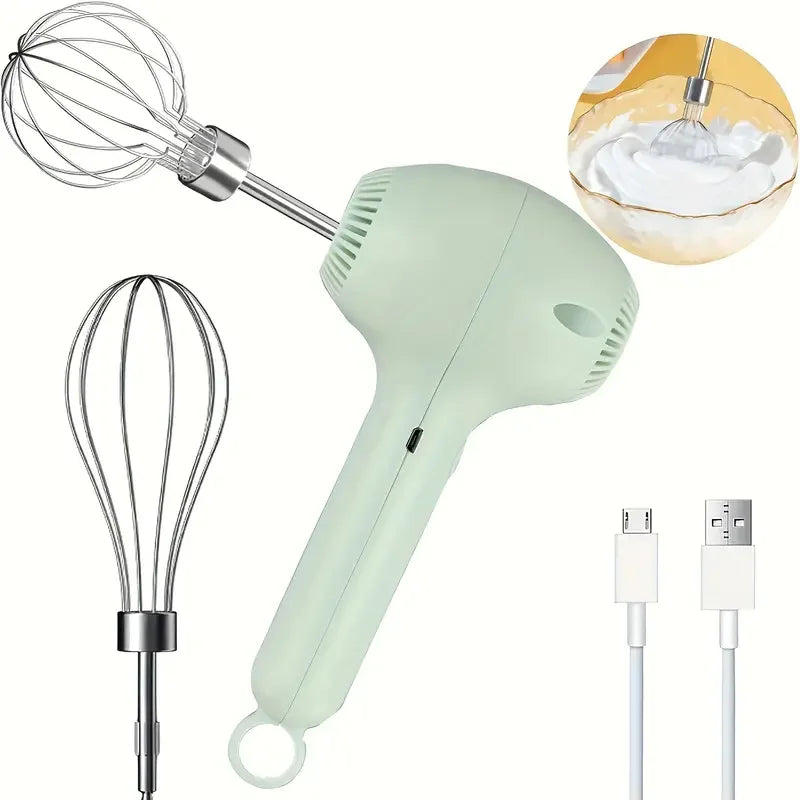 Portable USB Rechargeable Electric Hand Whisk – Mini Egg Beater & Milk Frother for Kitchen & Coffee