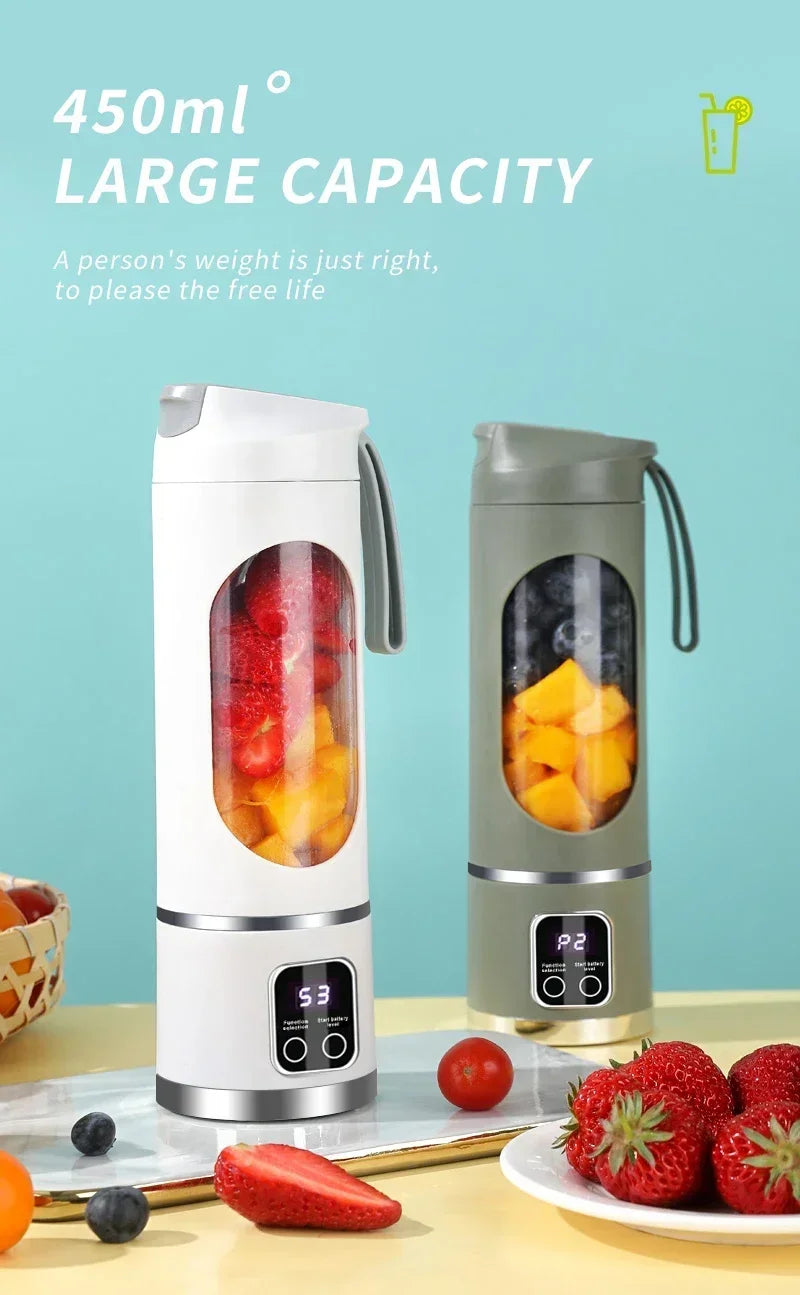Portable Wireless Blender Bottle – USB Rechargeable Personal Smoothie Maker for Protein Shakes, Juice & Travel