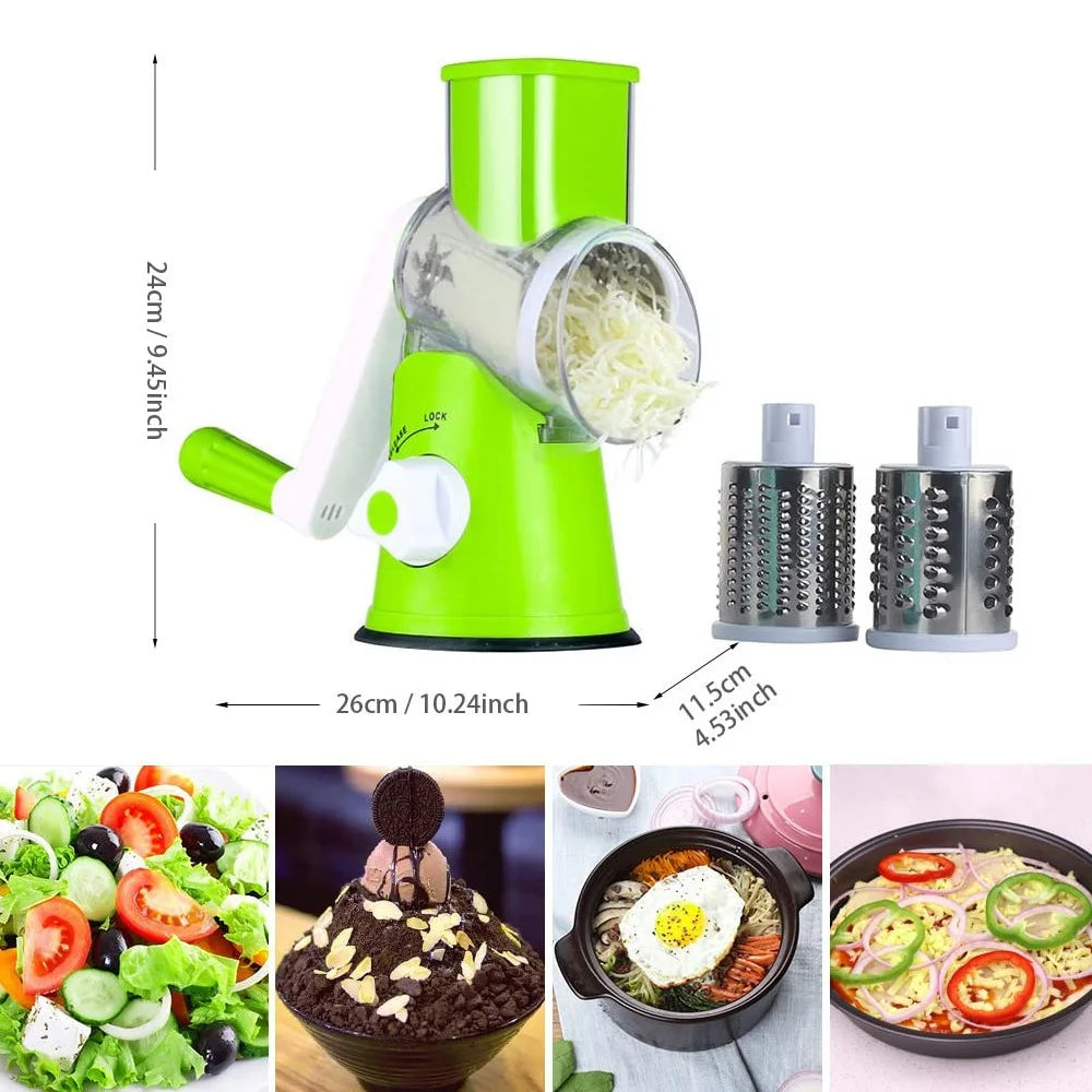 5-in-1 Rotary Vegetable Slicer & Cheese Grater – Cut, Shred & Slice in Seconds