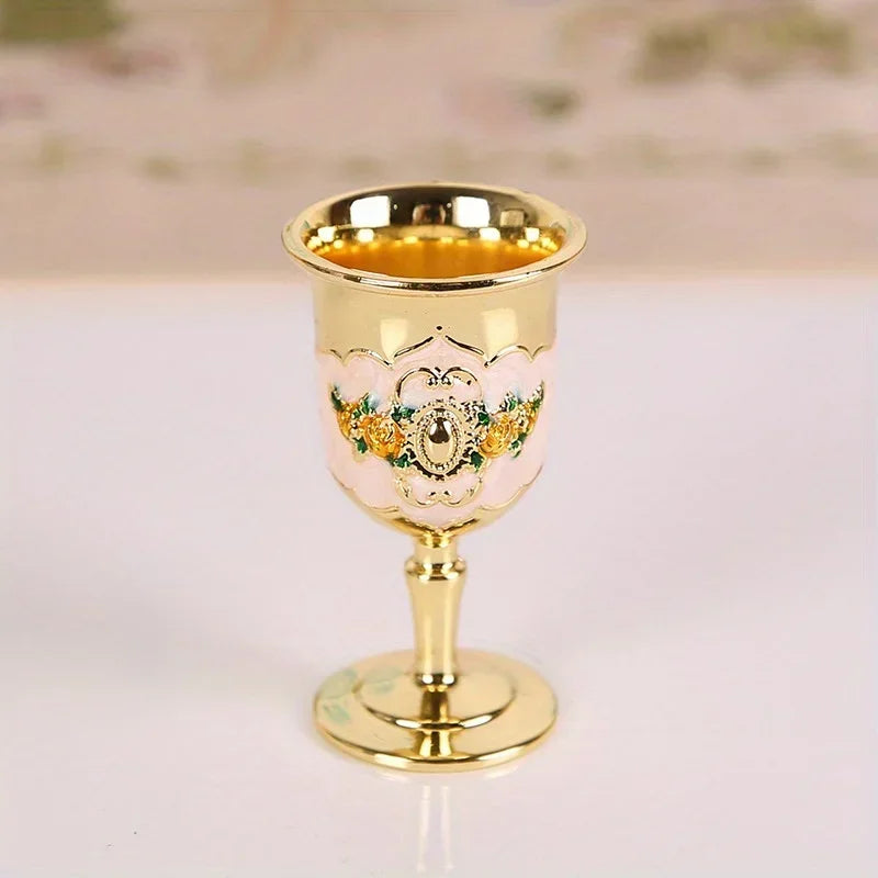 Luxury Vintage Gold & Silver Goblet Set – Elegant Wine Glasses for Home Décor and Premium Gifts