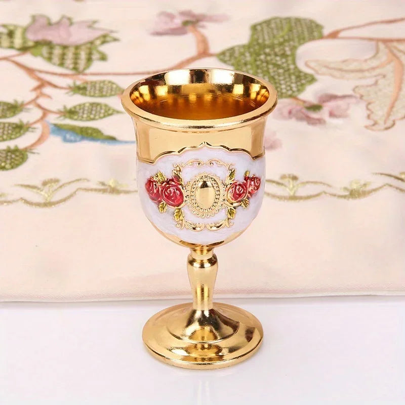 Luxury Vintage Gold & Silver Goblet Set – Elegant Wine Glasses for Home Décor and Premium Gifts