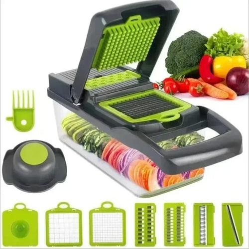 16-in-1 Multifunction Vegetable Chopper & Food Slicer – Onion Cutter, Dicer, Grater & Kitchen Prep Set