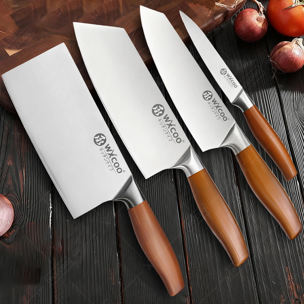 Premium Japanese Chef Knife Set – Ultra Sharp Stainless Steel Kitchen Knives with Ergonomic Wooden Handles