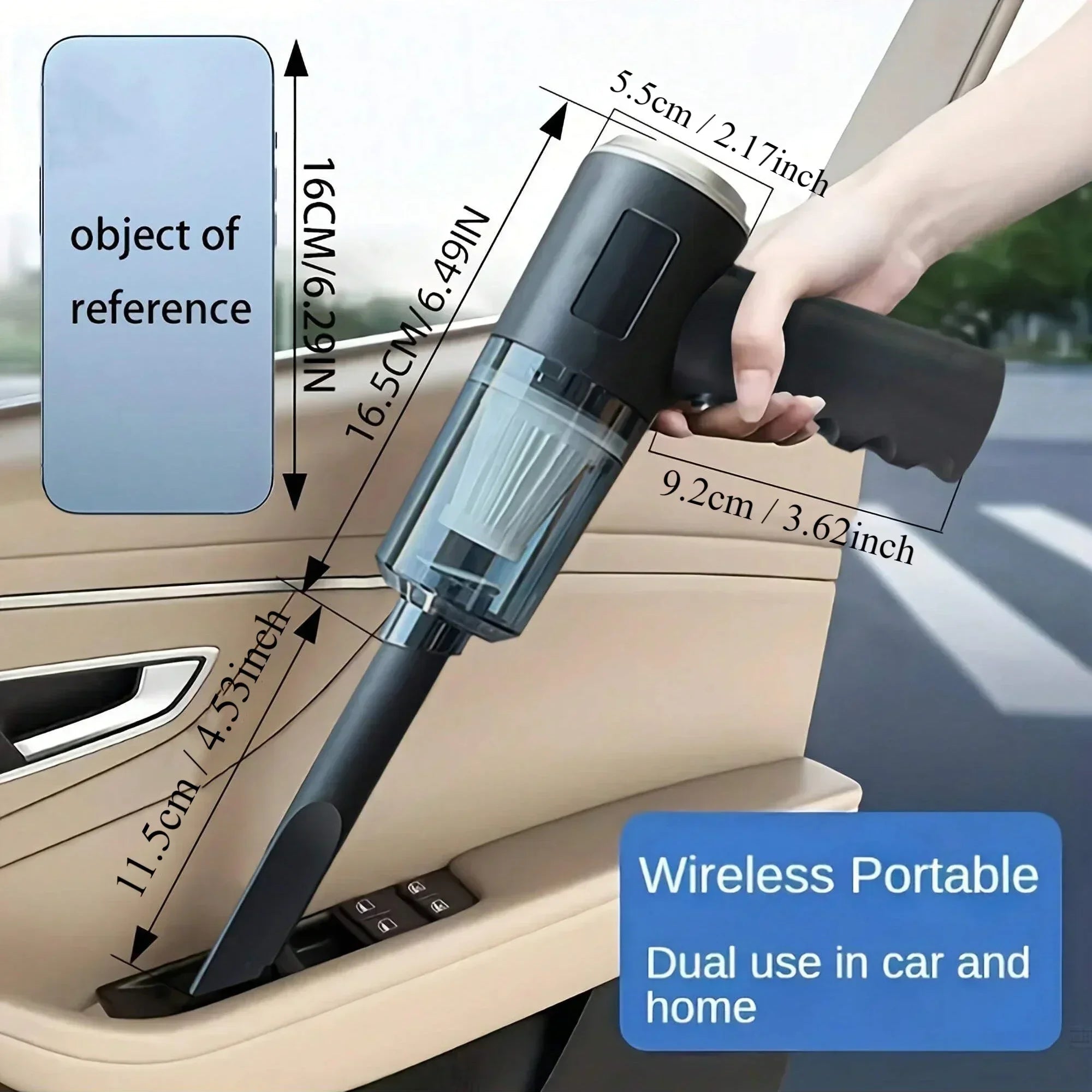Portable Wireless Car Vacuum Cleaner 120W High Power Handheld Mini Vacuum for Car, Home & Office