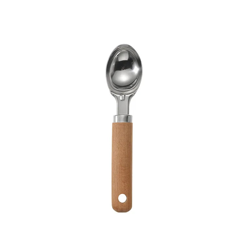 Premium 10-Piece Wooden Handle Stainless Steel Kitchen Utensil Set