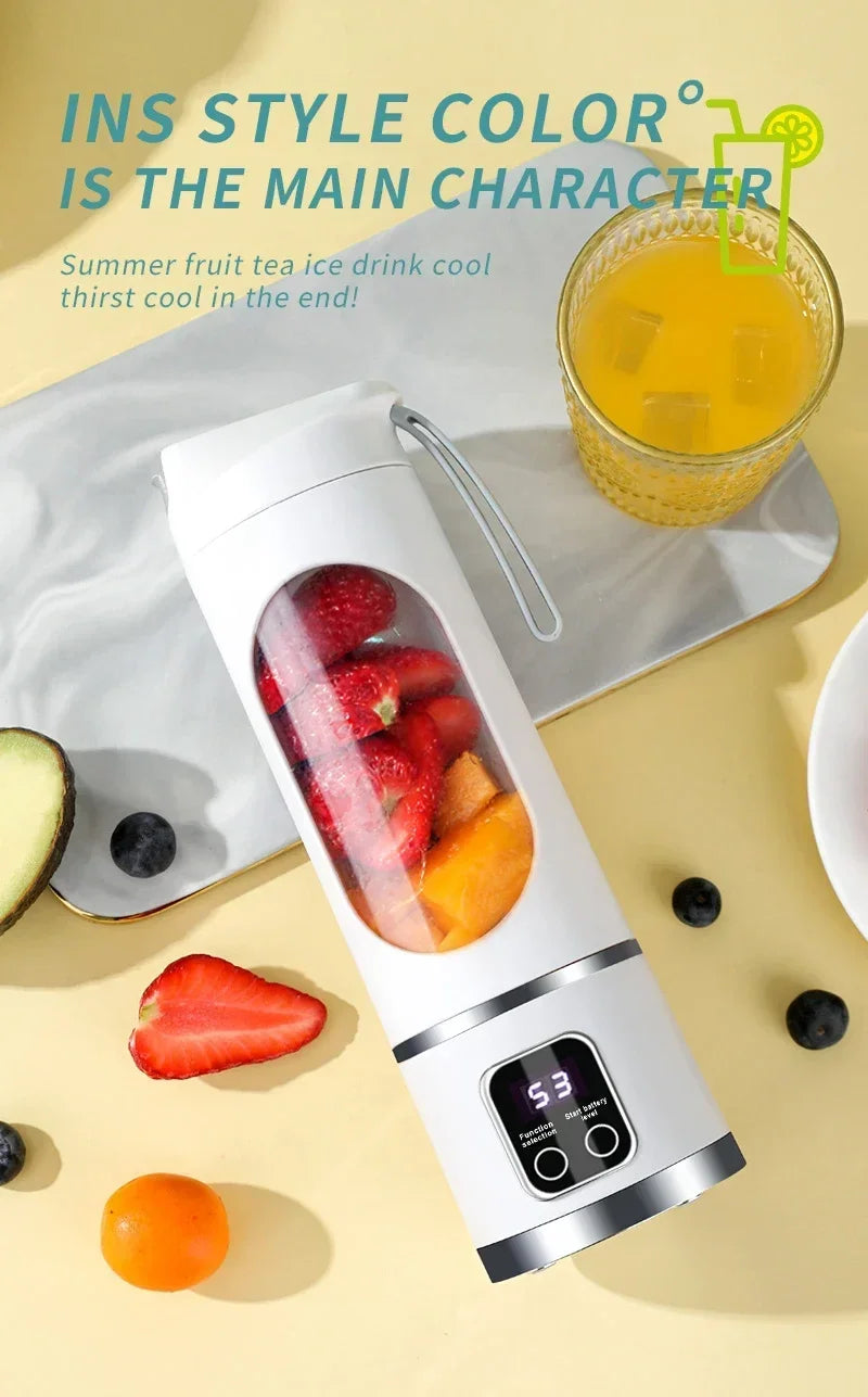 Portable Wireless Blender Bottle – USB Rechargeable Personal Smoothie Maker for Protein Shakes, Juice & Travel