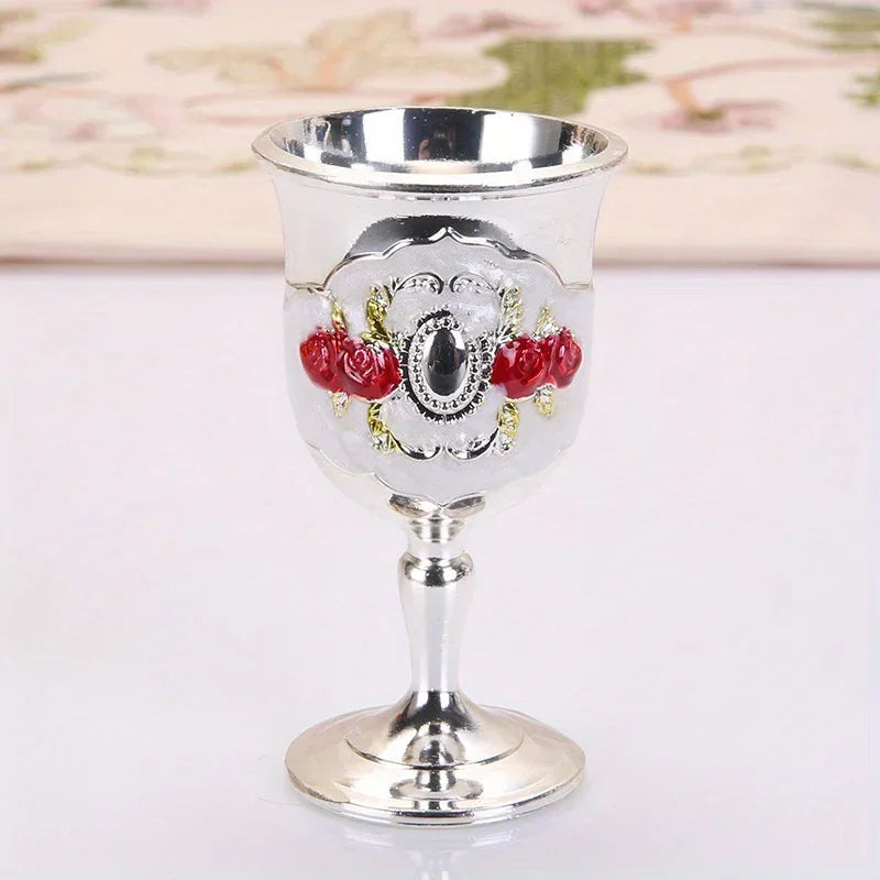 Luxury Vintage Gold & Silver Goblet Set – Elegant Wine Glasses for Home Décor and Premium Gifts