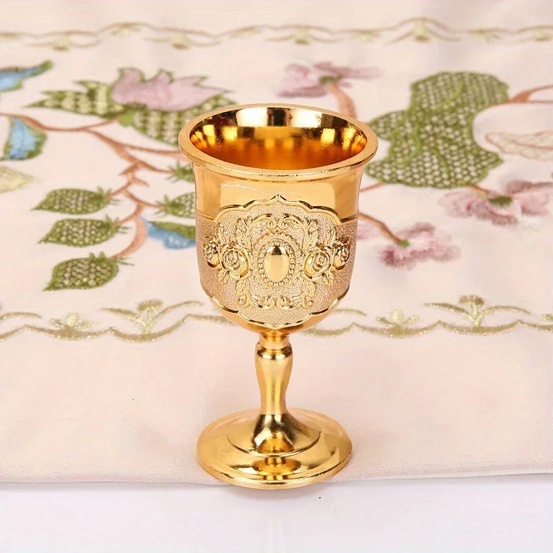 Luxury Vintage Gold & Silver Goblet Set – Elegant Wine Glasses for Home Décor and Premium Gifts