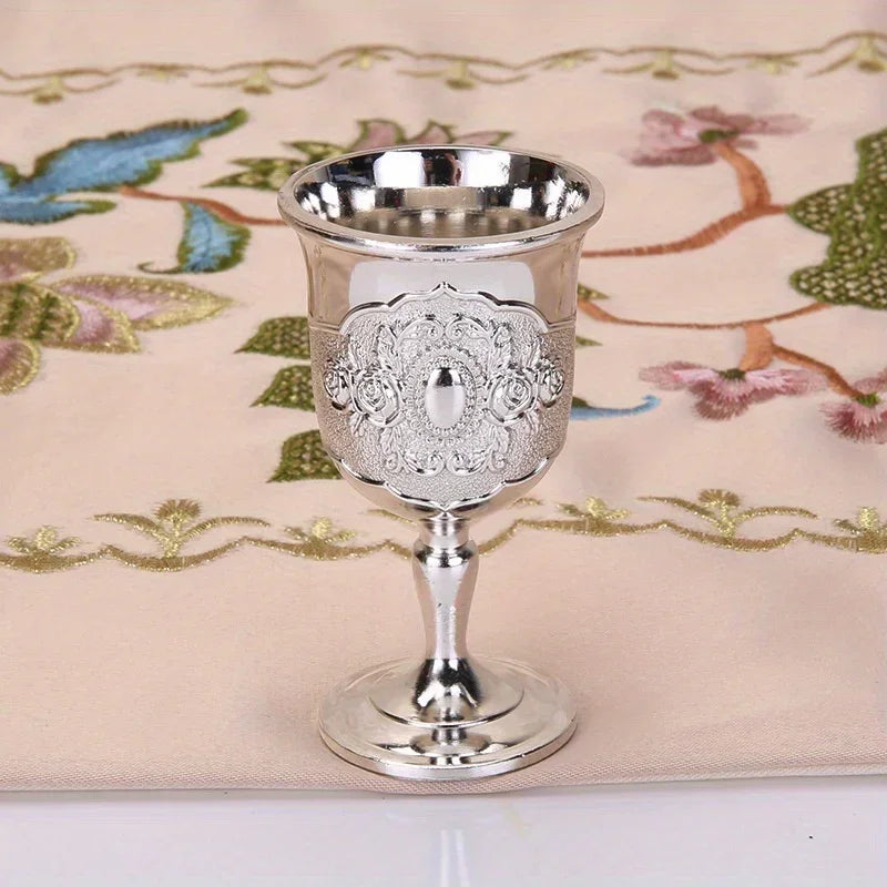 Luxury Vintage Gold & Silver Goblet Set – Elegant Wine Glasses for Home Décor and Premium Gifts