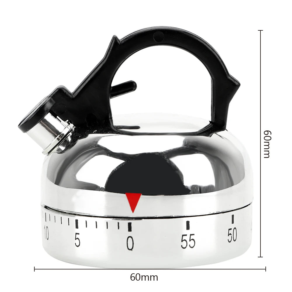 Kettle Kitchen Timer – 60 Minute Mechanical Cooking Countdown Alarm