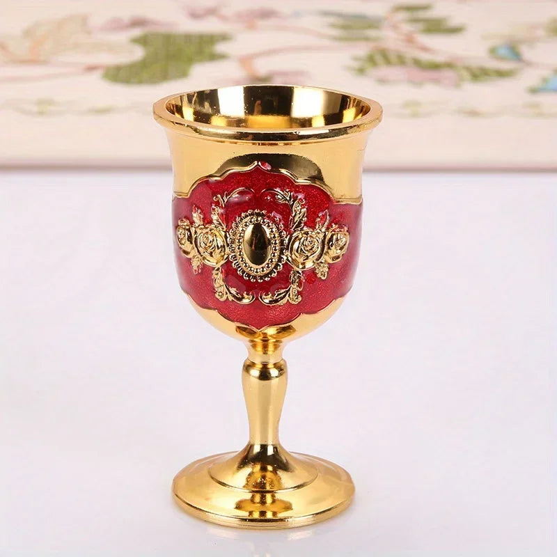 Luxury Vintage Gold & Silver Goblet Set – Elegant Wine Glasses for Home Décor and Premium Gifts