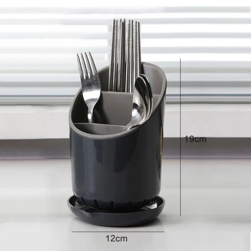Self-Draining Kitchen Utensil Holder – Modern Countertop Organizer