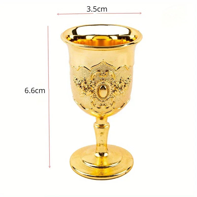 Luxury Vintage Gold & Silver Goblet Set – Elegant Wine Glasses for Home Décor and Premium Gifts